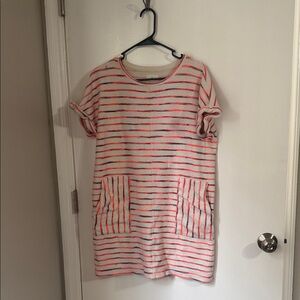 Lou &grey Striped Short Sleeve Dress with Pockets